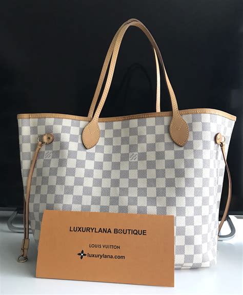 lv neverfull damier azur|louis vuitton damier azur tote.